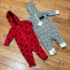 Red Bow One Piece and Cream Cheetah Print One Piece Set